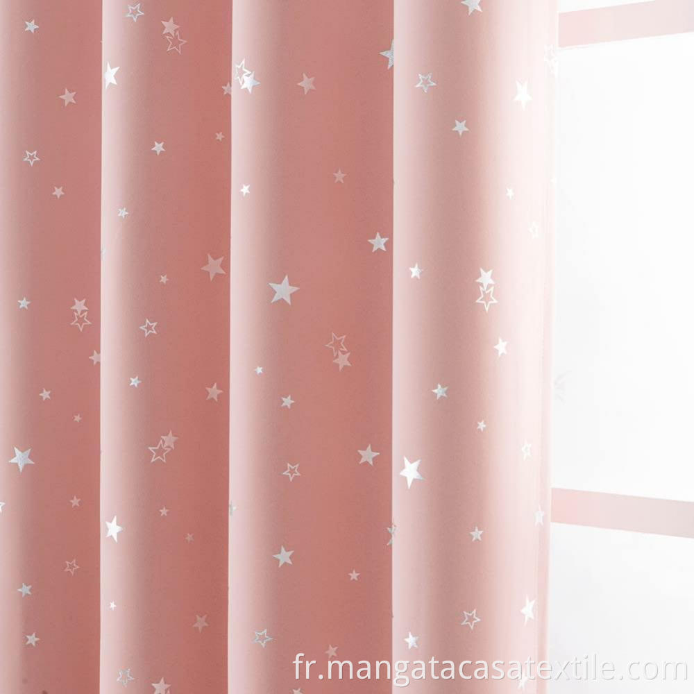 Pink Print Blankout Curtain